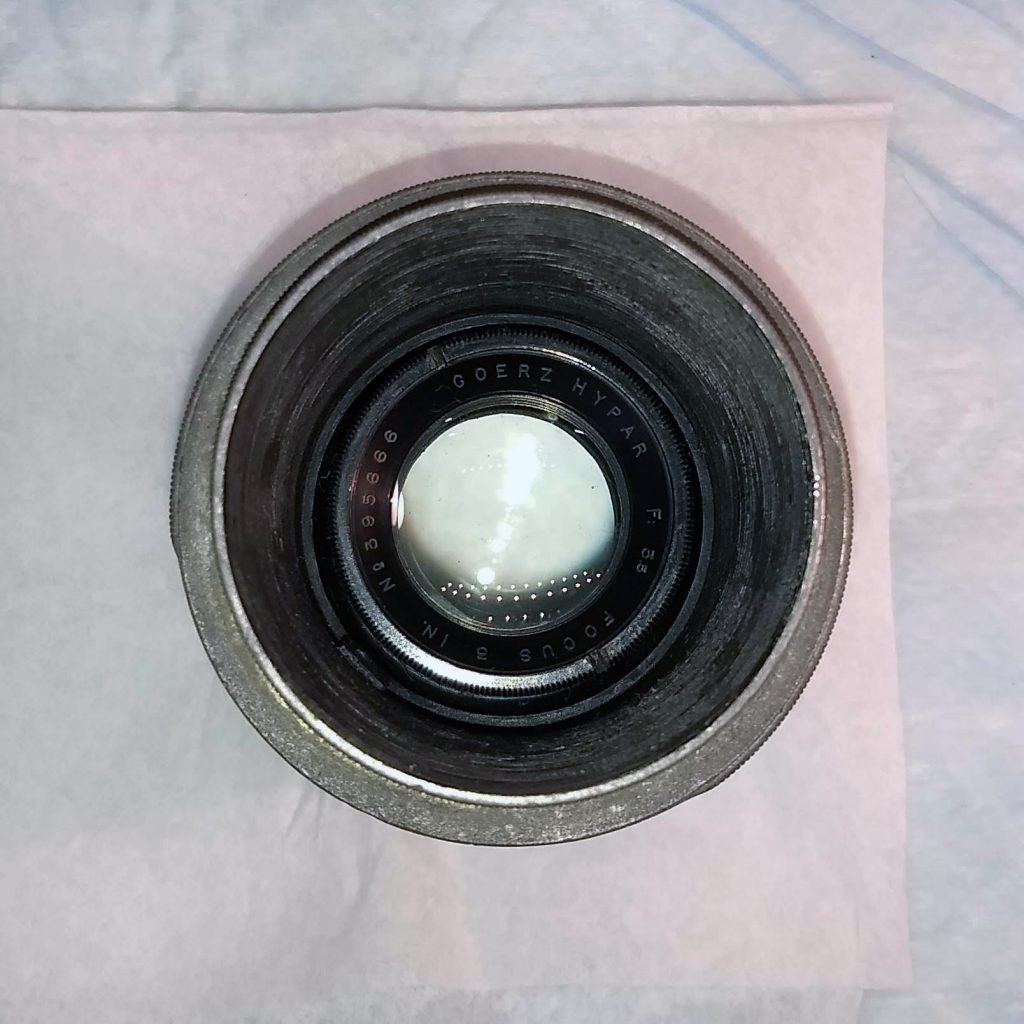 Goerz Hypar 3in f 3.5 lens in Bell & Howell 2709 mount