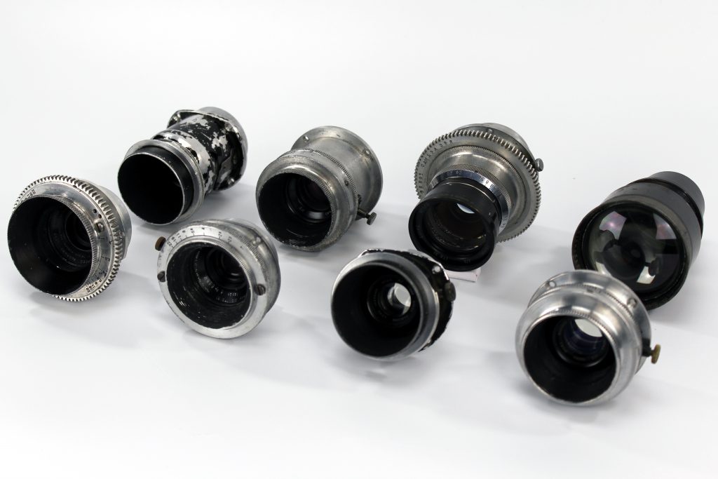 A collection of Cooke Speed Panchro motion picture camera lenses
