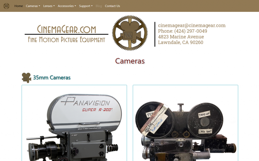 CinemaGear.com website redesign preview