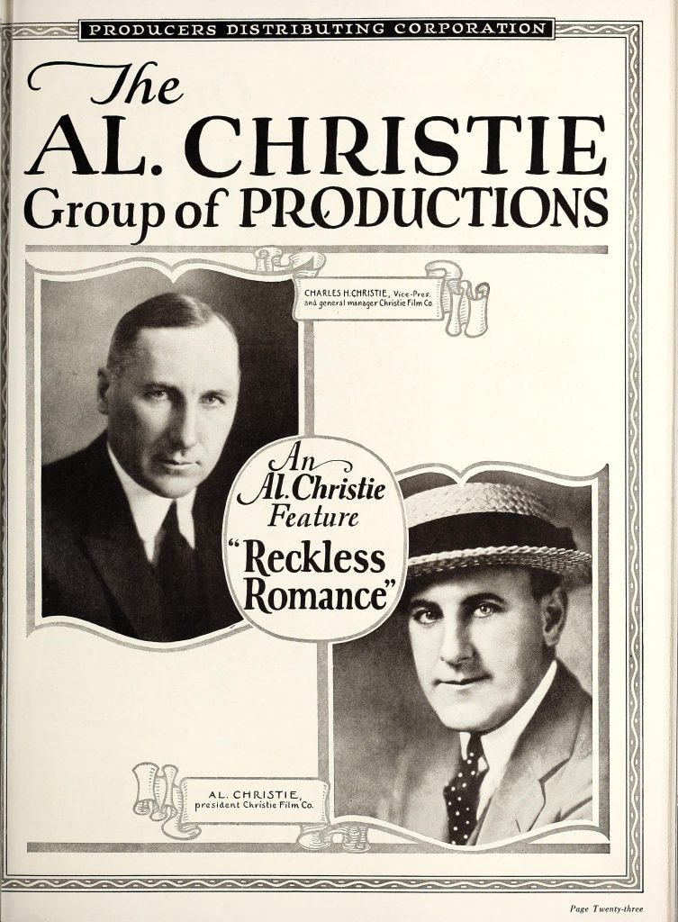 Al and Charles Christie, "Exhibitors Herald" 1924