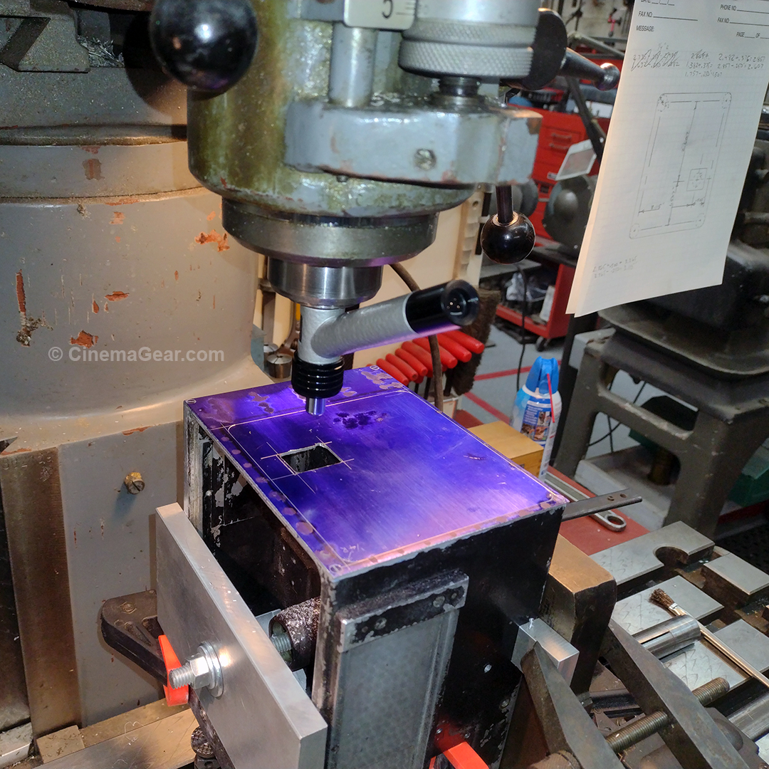 Mitchell 46 mounted on the milling machine with precision borescope installed in the quill of the milling machine.