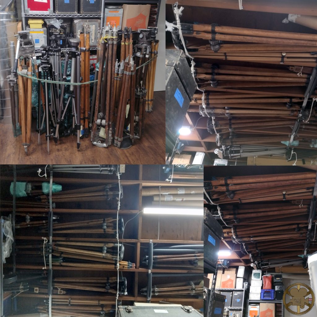 A forest of tripods on the ceiling and floor