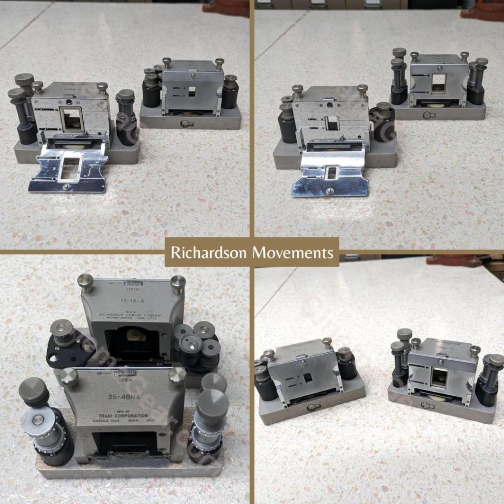 Four views of the Richardson movements, showing both the 35mm and Super 16 units.