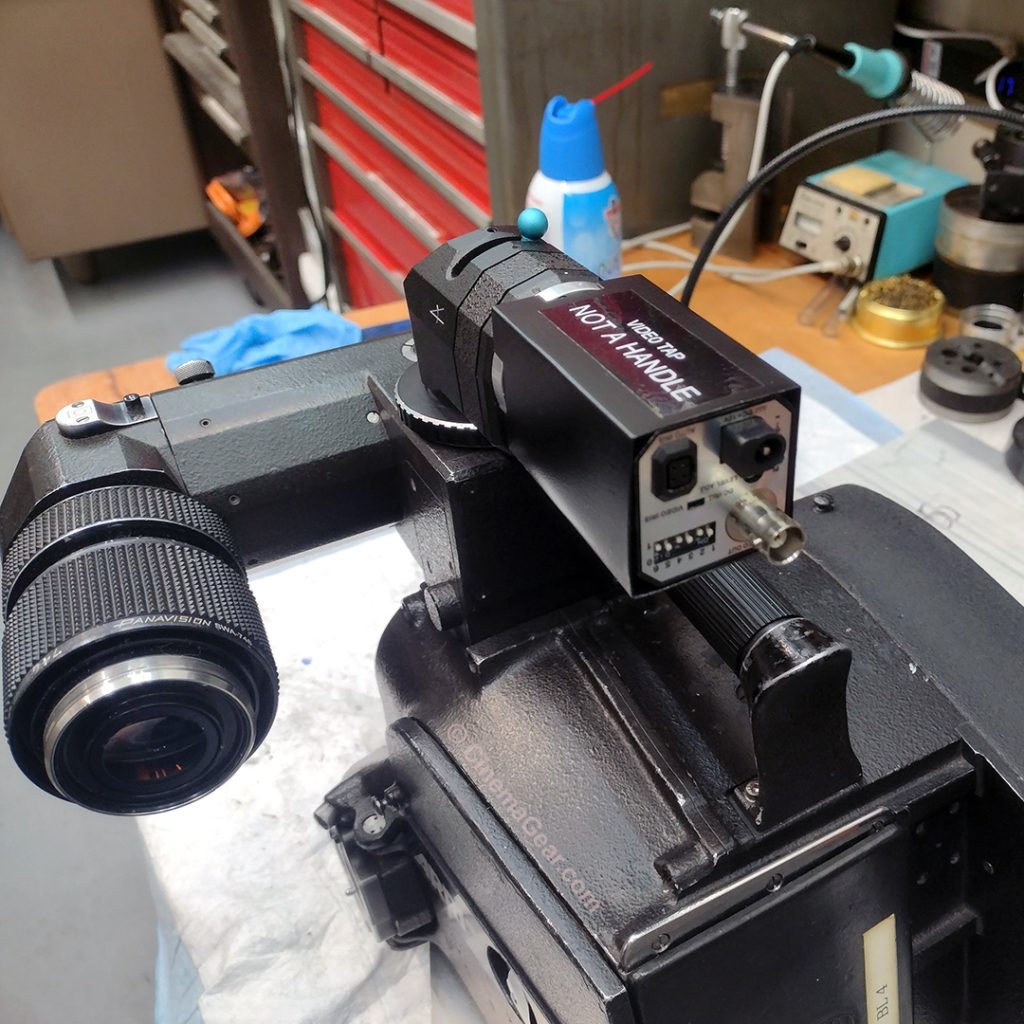 The finished protective sleeve to cover the repaired video tap on the Arri 35 BL 4S