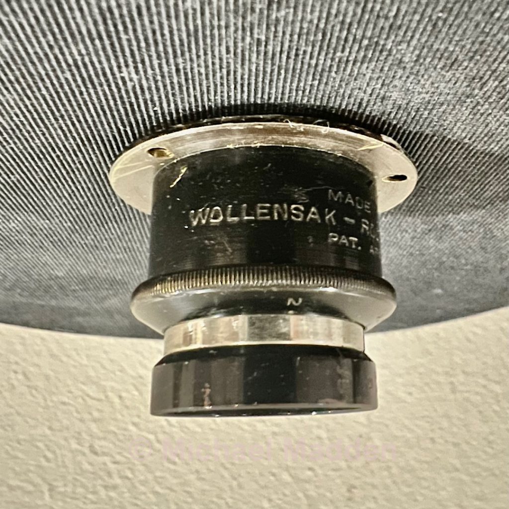 A closeup of the Willensak Cine-Velostigmat f5 lens from the Wilart Camera