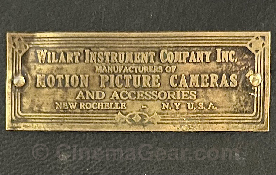 Wilart Instrument Company name plate on the Wilart Camera