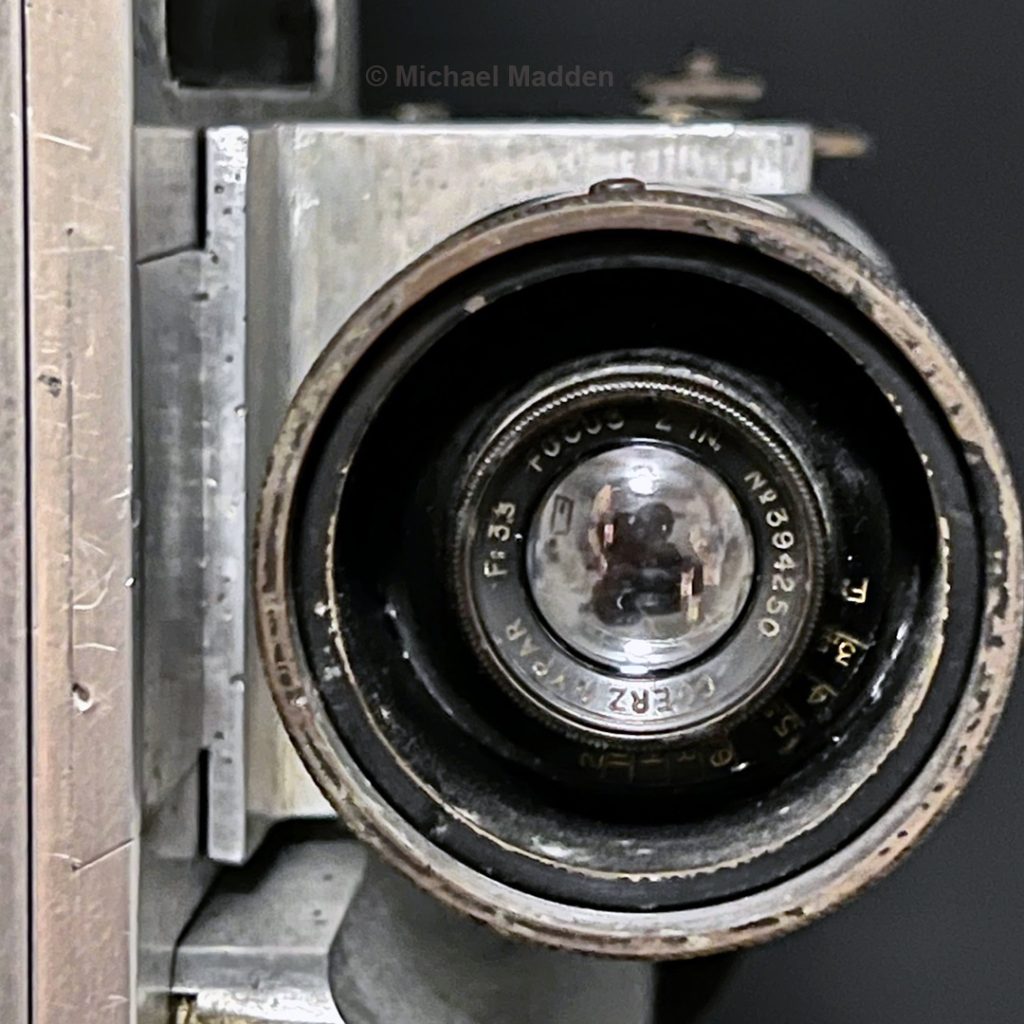 A close-up of the finder lens on the Wilart Camera