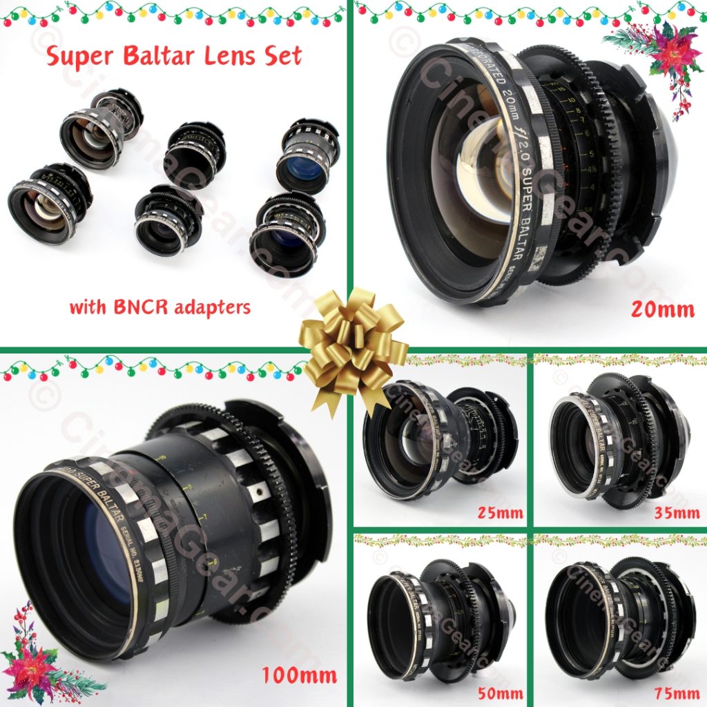 Set of Bausch & Lomb Super Balter Lenses in 20mm, 25mm, 35mm, 50mm, 75mm, and 100mm focal lengths