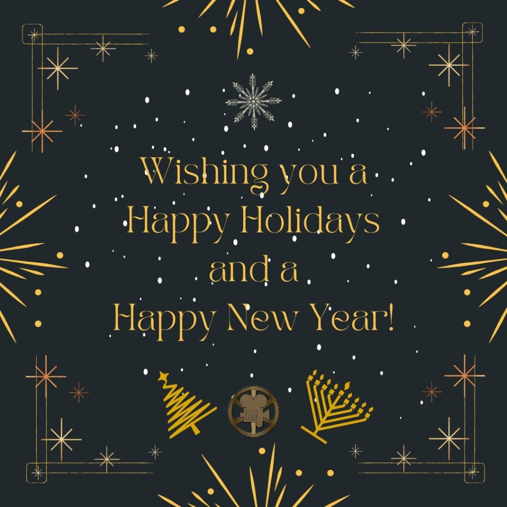 We wanted to take a moment to wish all of you a happiest of holidays and a joyous new year. We are taking a much needed break next week. We will see you again in 2024!