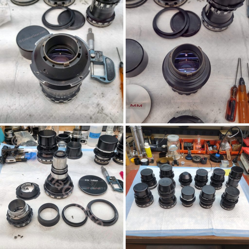 Cleaning up two sets of Bausch & Lomb Super Baltar lenses.