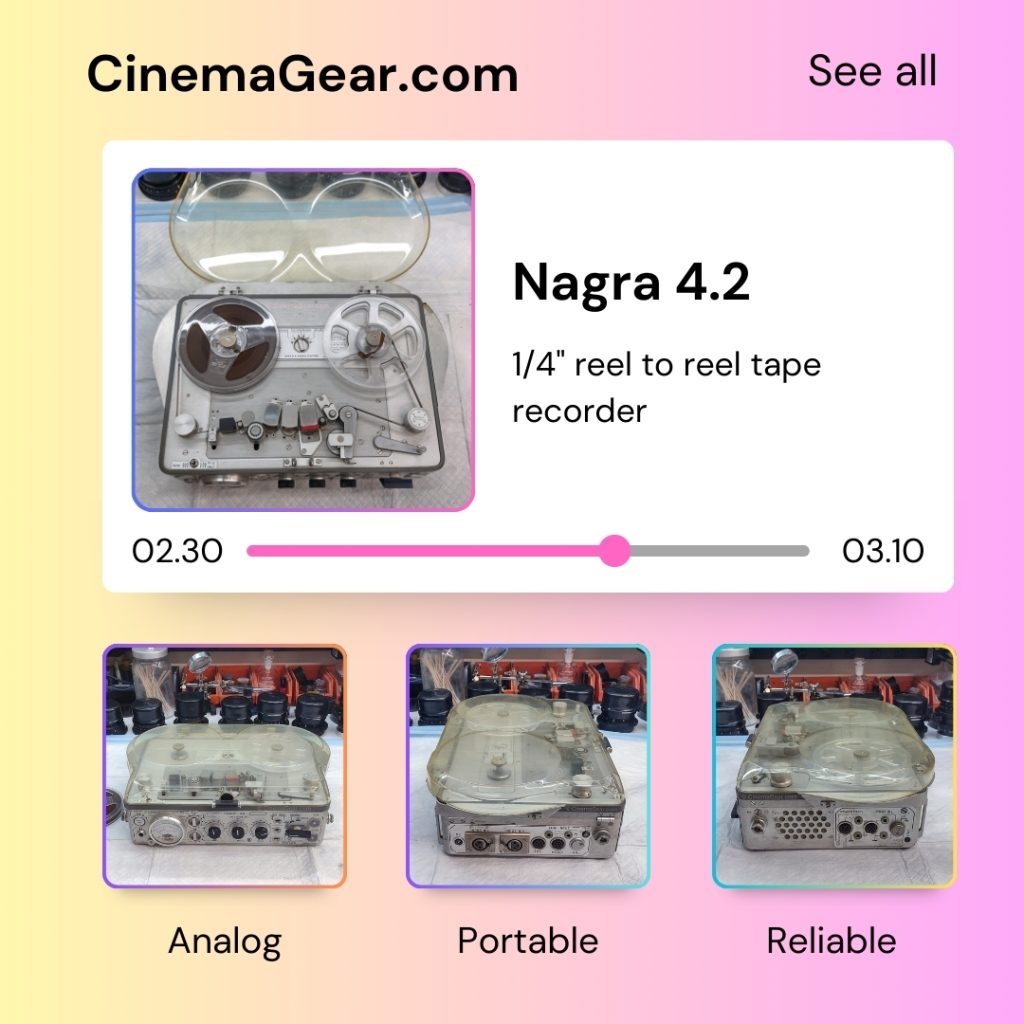 Nagra 4.2 Analog Portable Reel to Reel Audio Tape Recorder