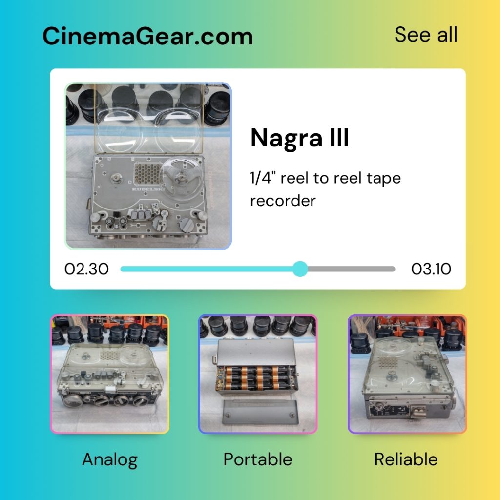 Nagra III Analog Portable Reel to Reel Audio Tape Recorder