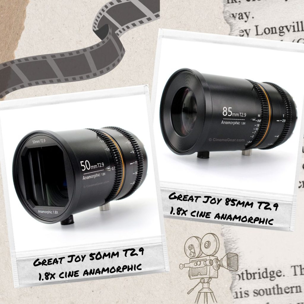 Great Joy 50mm T2.9 and 85mm T2.9 1.8x cine anamorphic lenses