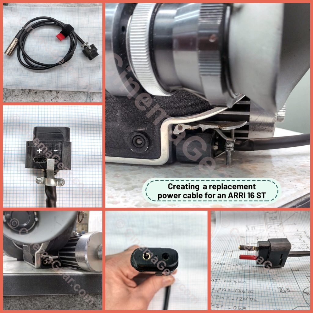 recreating a power cable for the Arriflex 16 ST 16mm camera