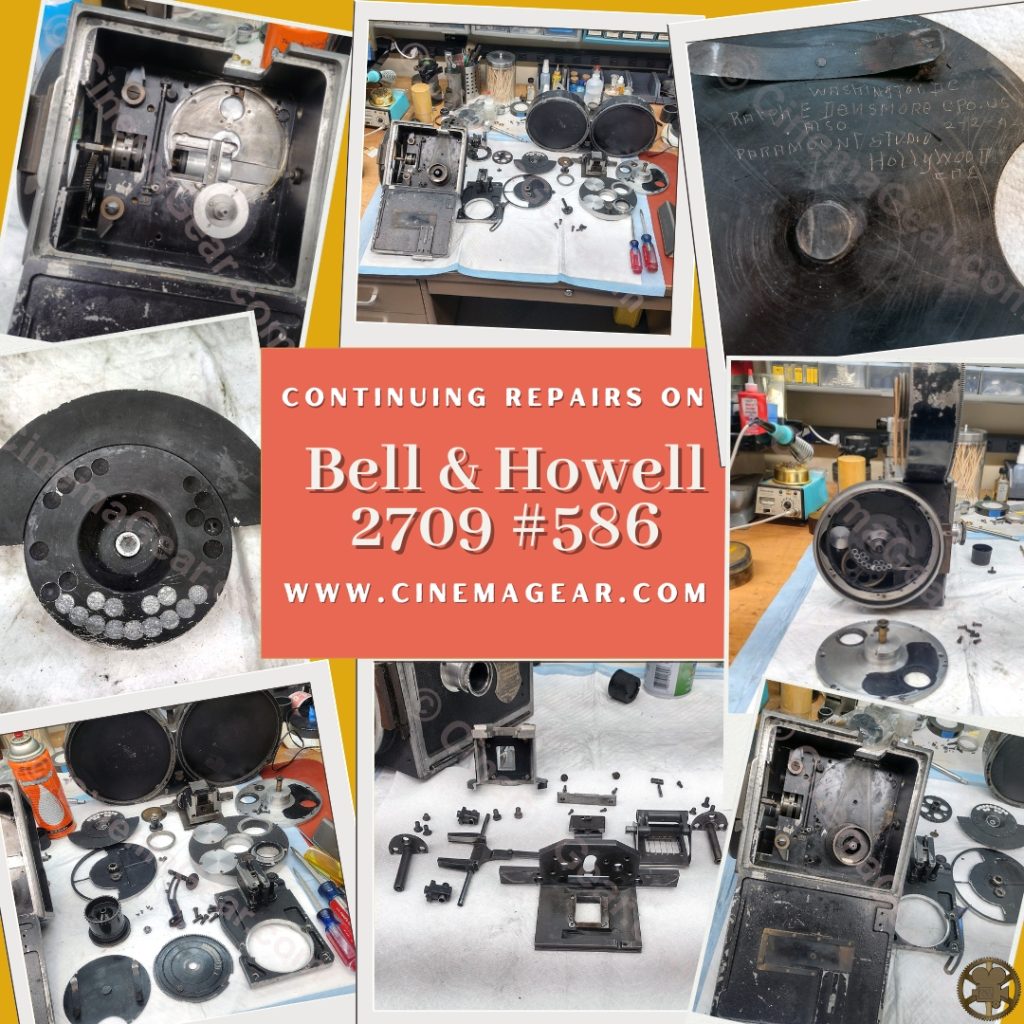 Repairing the shutter dissolve system and shutter in Bell and Howell 2709 sn. 586