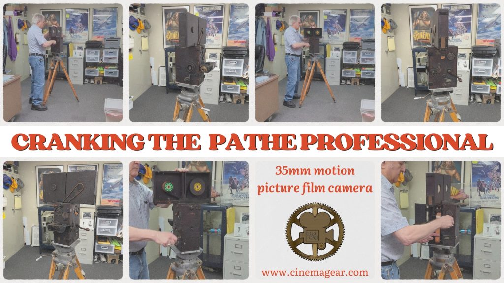 Thumbnail for a video titled "Cranking the Pathe Professional"