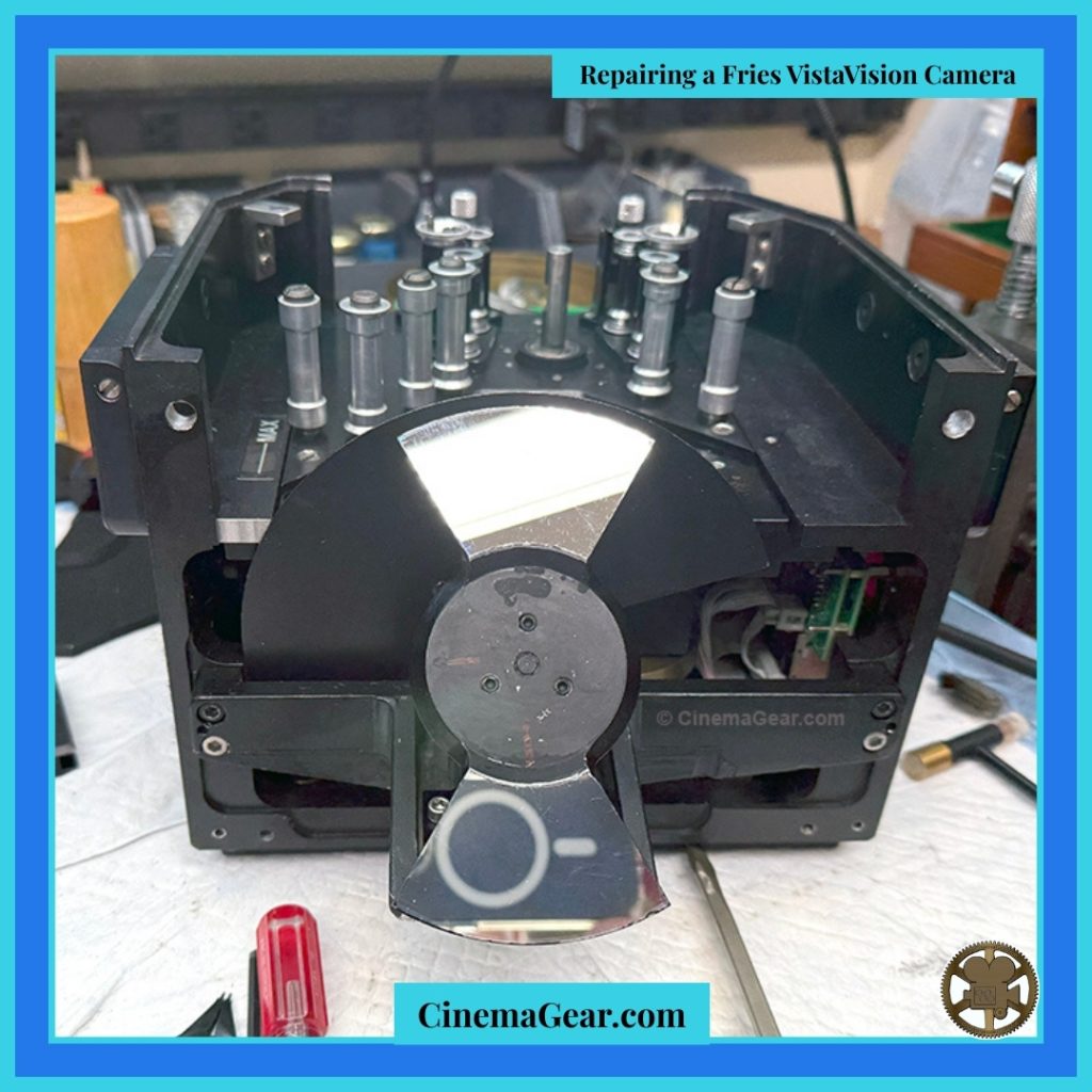 Maintenance on a Fries Engineering VistaVision camera