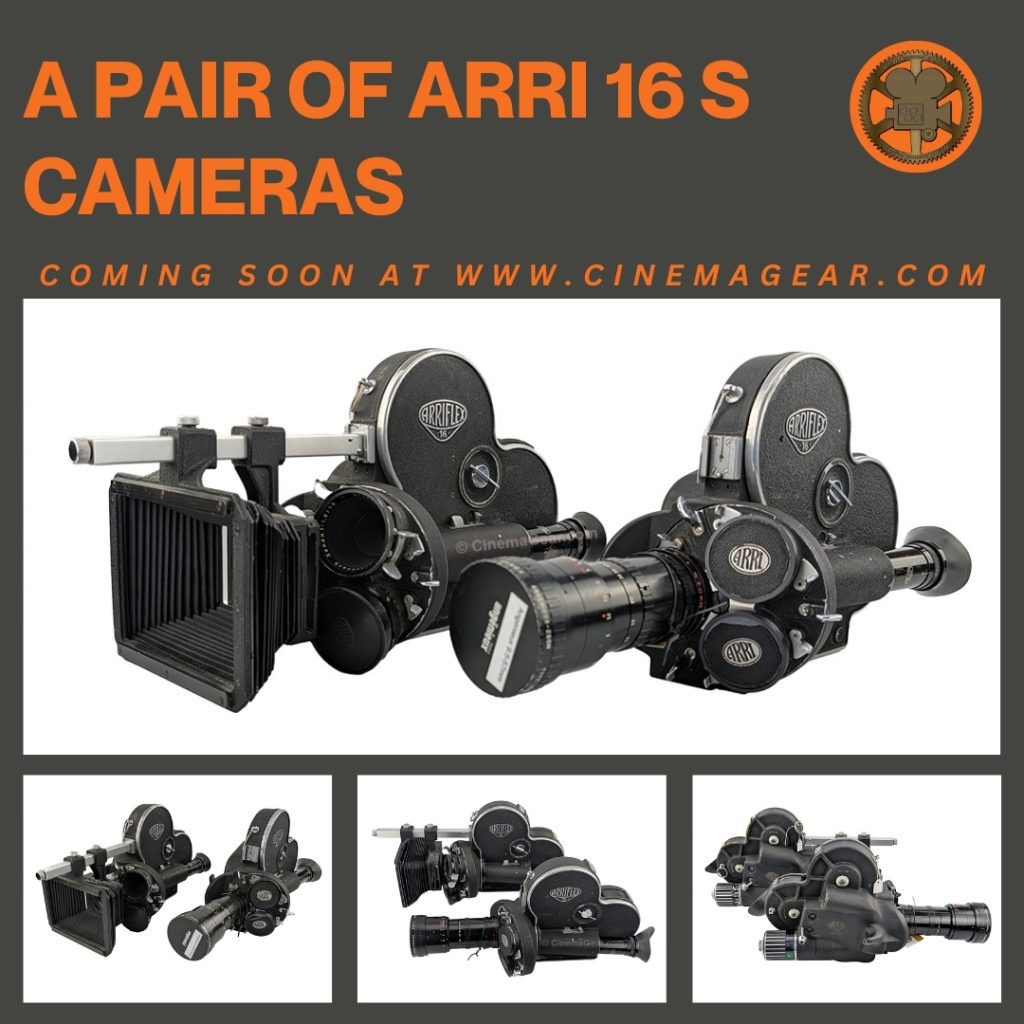 A pair of Arri 16 S 16mm motion picture film cameras