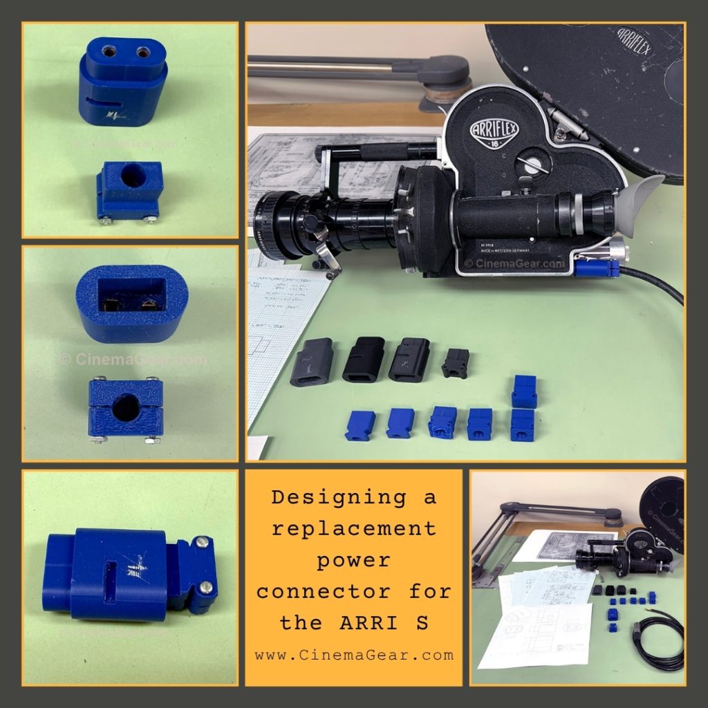 Designing and 3D printing a replacement power connector for the ARRI S / ARRI ST 16mm cameras