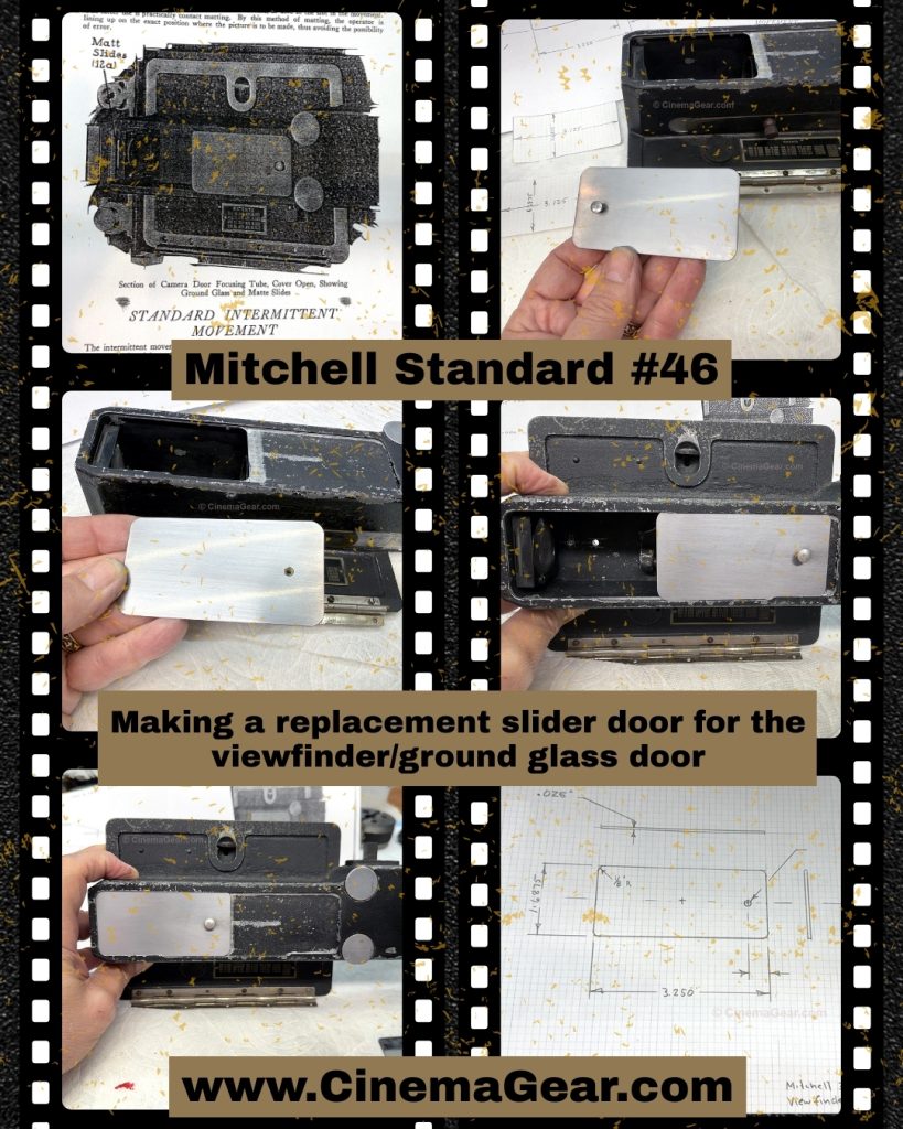 Restoring Mitchell Standard 46 - replacing the missing slider door that covers the ground glass and viewfinder optics