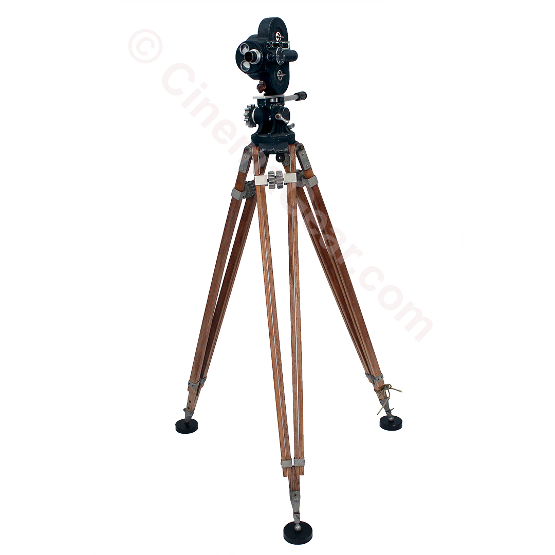 Bell and Howell Filmo Model 70 DA 16mm motion picture camera with Camera Equipment Company Pro Jr. tripod and friction head