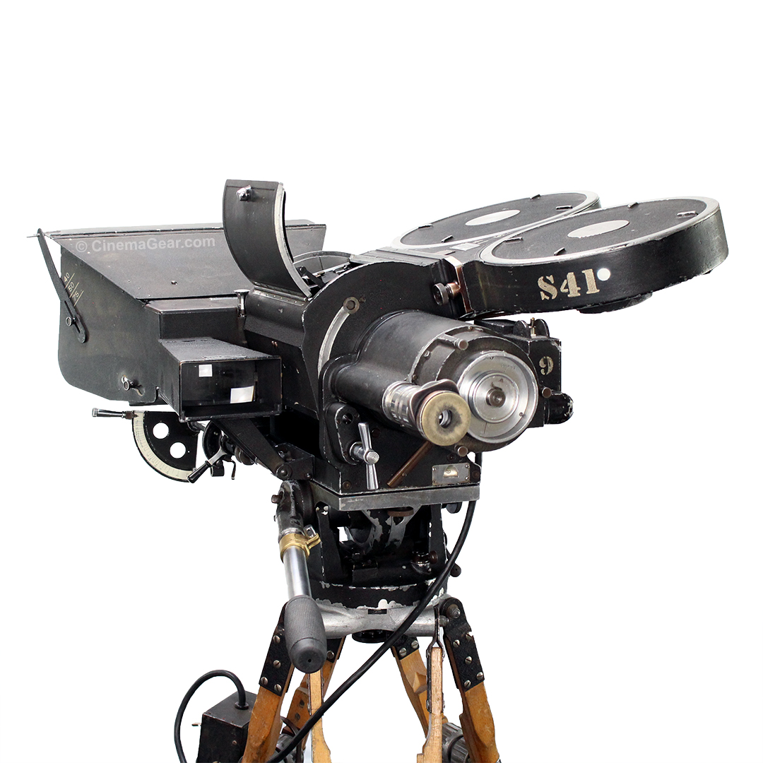 Twentieth Century-Fox Cine Simplex 35mm motion picture camera in the racked over position