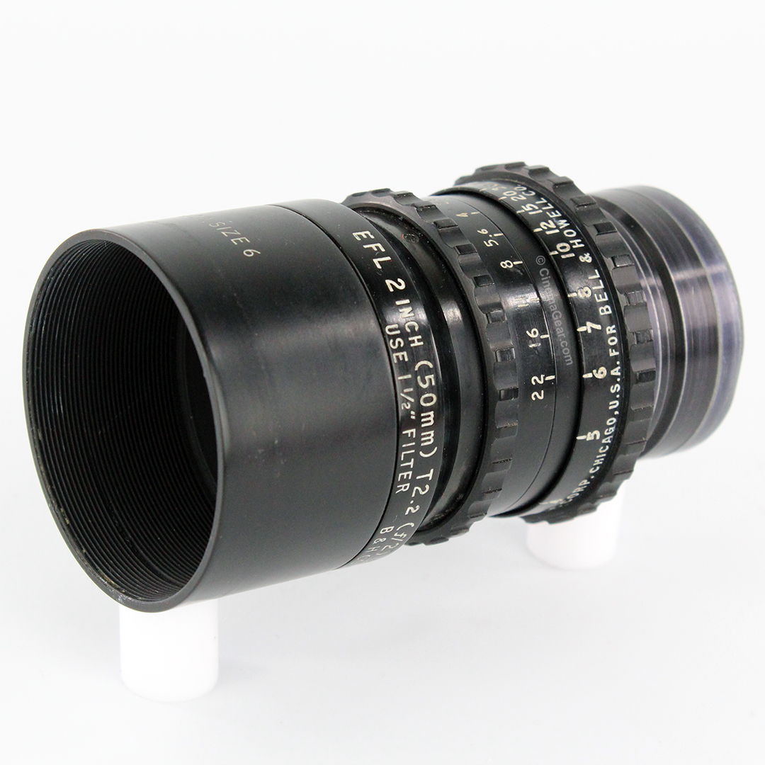 Miltar 50mm T2.2 lens in Bell and Howell Eyemo mount.