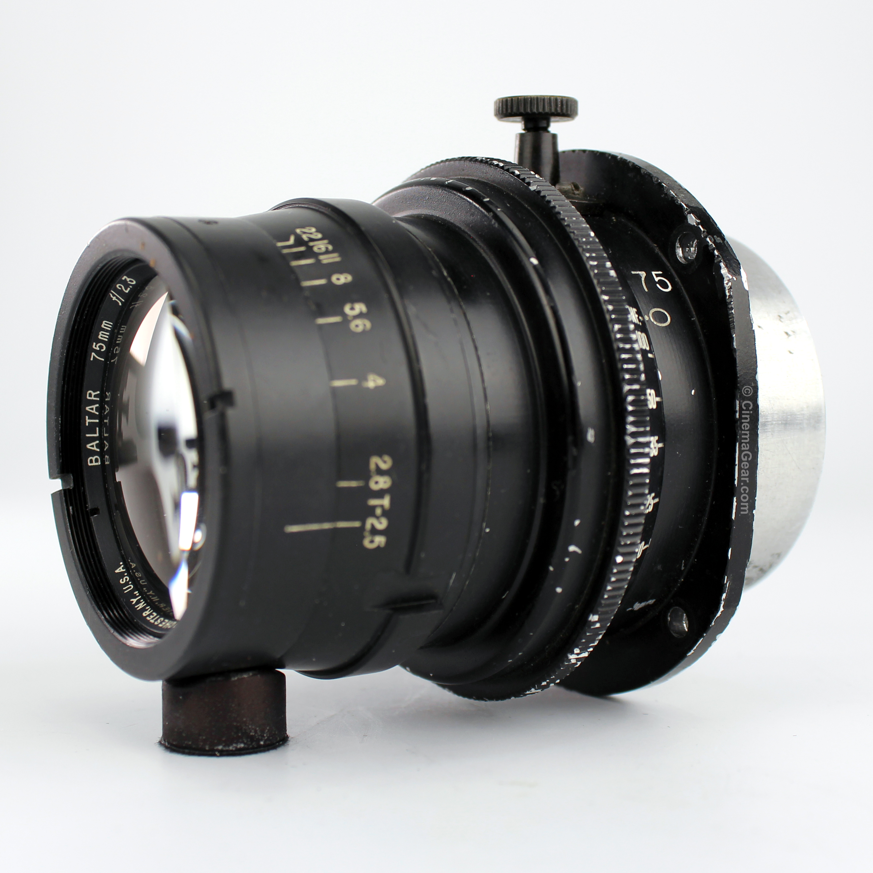 Bausch and Lomb Baltar 75mm f2.3 lens in Mitchell Standard  mount.