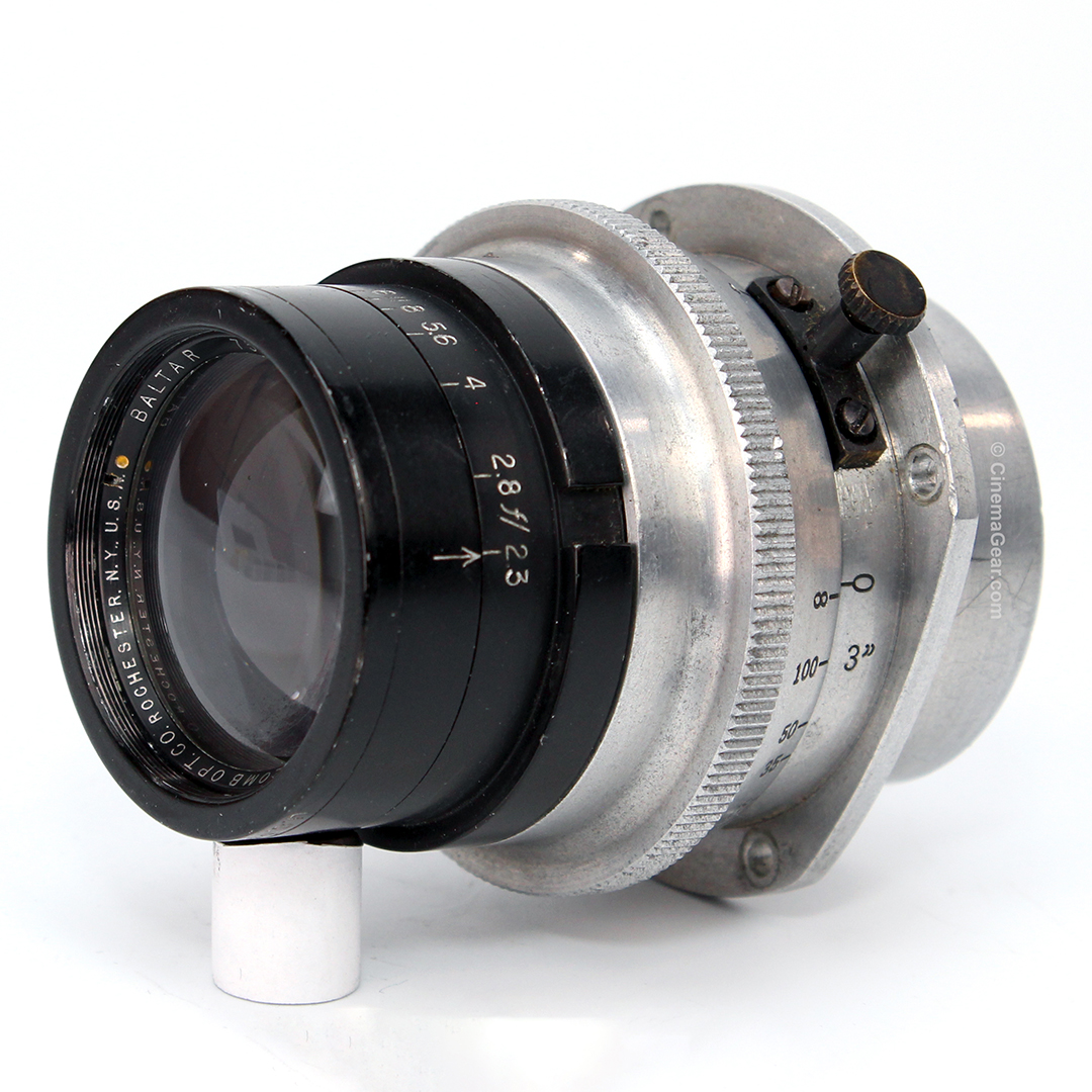 Bausch and Lomb Baltar 75mm f2.3 lens in Mitchell Standard mount.