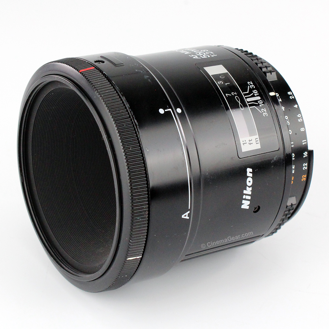 Nikon Nikkor AF Micro 55mm f2.8 lens in Nikon mount.